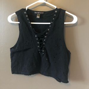 Distressed crop top